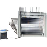 Presse à chaud hydraulique robuste à commande PLC avec moteur à engrenages pour le laminage du bois, du MDF et du placage
