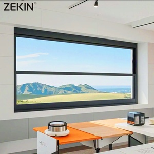 Produits en gros : Fenêtres coulissantes verticales électriques en aluminium à double vitrage trempé, à vue complète - Product Image 1