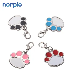 Cat Paw Shape Sublimation Aluminum Pet Id Name Tag DIY Custom Print Blanks Dog Tag Necklace Pendant