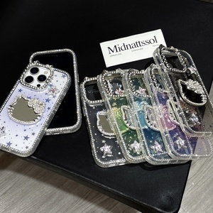 Ốp đ<span class=keywords><strong>i</strong></span>ện thoạ<span class=keywords><strong>i</strong></span> Sanrio <span class=keywords><strong>Hello</strong></span> <span class=keywords><strong>Kitty</strong></span> đính kim tuyến hình nơ, gương, dành cho iPhone 17 Pro Max, 16, 15, 14 Plus, 11, trong suốt, bảo vệ toàn diện - Product Image 5