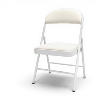 Chaise de salle à manger pliante portable en cuir pour extérieur avec structure métallique, imperméable et écologique, idéale pour salle de bain, cave à vin et atelier