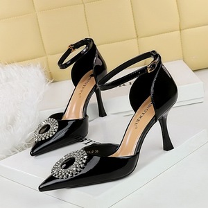 Zapatos de Tacón Ultra Alto de Moda para Mujer, Sandalias con Punta Abierta y Correa de Cuero Patentado para el Verano, Sexy para Discoteca - Product Image 2