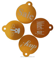 Factory Supply Doppelseitige Hunde gepäck anhänger Viele Farben Metall oxidation Grün Aluminium Knochen laser Hunde-ID-Tag Stempel technik