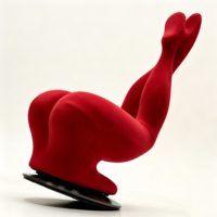 Fauteuil d'appoint français moderne en velours fait main, design ergonomique, couleur rouge, pieds longs, haute qualité, pour appartement, salon, bureau à domicile