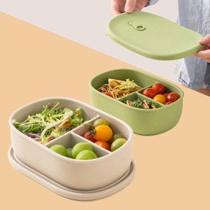 Boîte à lunch bento portable en silicone de qualité alimentaire pour enfants, avec séparateurs, idéale pour l'école et les sorties - Vente chaude - Product Image 6