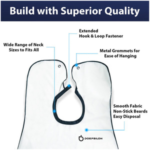 Tablier de rasage pour homme, barbe, soins du visage, cheveux rasés, bavoirs pour adultes, nettoyage, <span class=keywords><strong>coiffeur</strong></span>, cadeau, tablier propre - Product Image 3