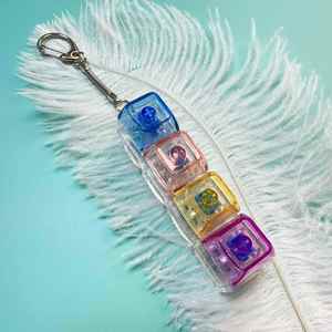 <b>Keyboard</b> Toy Button Stress Relief Clicker <b>With</b> Light Keychain Pu Material Soft Squeezable <b>Custom</b> Shape Funny Fidget Gifts - Product Image 2