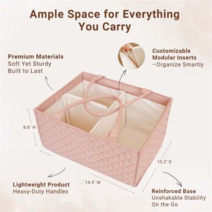 Organizador de Pañales para Bebé con Divisor Extraíble, Bolsa de Pañales Portátil, Regalo Esencial para Recién Nacidos, Cesta para Bebé, Bolsa de Mano - Product Image 3