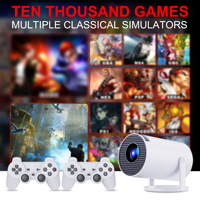 Topleo proyektor video hd, proyektor game retro hy300 pro layar proyektor pintar android mini led 4k