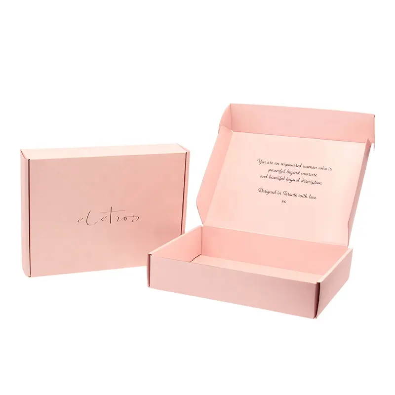 Impresión Rosa personalizada, cartón blanco sencillo, embalaje Postal corrugado, caja de envío para correo