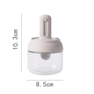 1pc Glass Seasoning <b>Bottle</b> With Telescopic Spoon Household Kitchen Salt Storage Box Leak Proof and Moisture-proof - Product Image 6