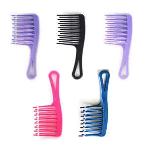 Hot Double Wave Row Big Wide Tooth Comb Hair Knife Broadsword Curved Wide Tooth Plastic Combs for Men Women
