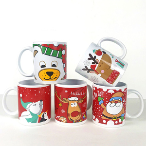 Taza de Café Navideña de Porcelana Popular Barata al por Mayor de 11 oz con Logotipo Personalizado Impreso, Apta para Lavavajillas y <span class=keywords><strong>Microondas</strong></span>, Promocional para Negocios - Product Image 4