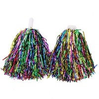 Pompons de cheerleading en vrac, pompons métalliques avec poignée pour la journée sportive scolaire, les matchs de football, les spectacles de danse, les cadeaux de fête