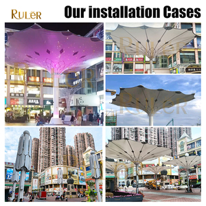 Paraguas eléctrico grande parasol para zona de ocio de Bar cuadrado comercial al aire libre, paraguas gigante para mezquitas islámicas - Product Image 4