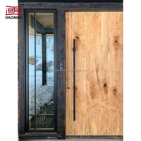 Puerta Principal de Entrada de Villa Moderna Grande con Diseño Personalizado y Tallado 3D, Puertas Pivotantes de Madera Sólida