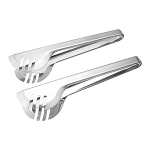Stainless Steel <b>Serving</b> <b>Tongs</b> 304 Semi Circular Multi Functional For Noodle Bread Steak Buffet Use Dishwasher Safe - Product Image 1
