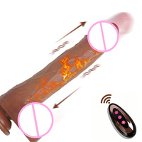 Teleskopischer Realistischer Weicher Umweltfreundlicher Silikon-ABS 100% Wasserdichter Dildo Vibrator mit Fernbedienung und Heizfunktion Strap-on Sexspielzeug