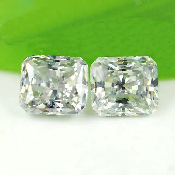 Shining clear white colorless crystal cubic zirconia gemstone hot sale radiant cut zircon stone for jewelry