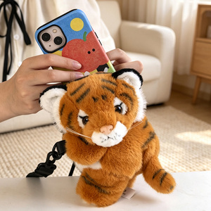 Bolso Bandolera de Peluche Personalizado con Diseño de Tigre y Leopardo, Bolsa para Teléfono con Animales de Peluche, para Souvenirs de Zoológicos y Tiendas de Boutique - Product Image 3