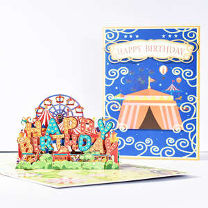 批发定制3D生日弹出式贺卡烫印表面带轻音乐明信片礼品信封 - Product Image 6