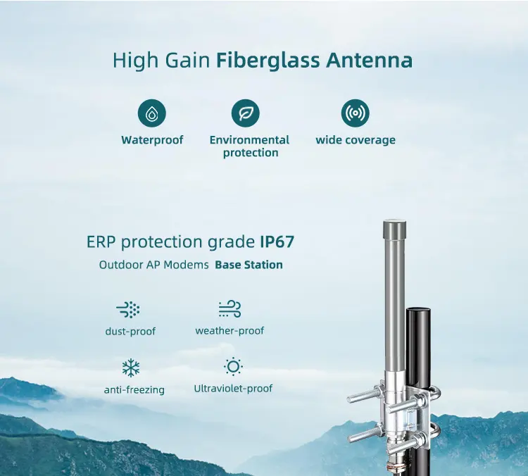 Antena Helium 868mhz 915mhz Wifi Outdoor Uhf Fiberglass Omni Lora dual band komunikasi antena fiberglass
