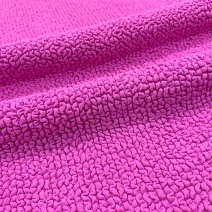 Hot selling customized color Good stretch Seersucker Crinkle Fabric for swimwear