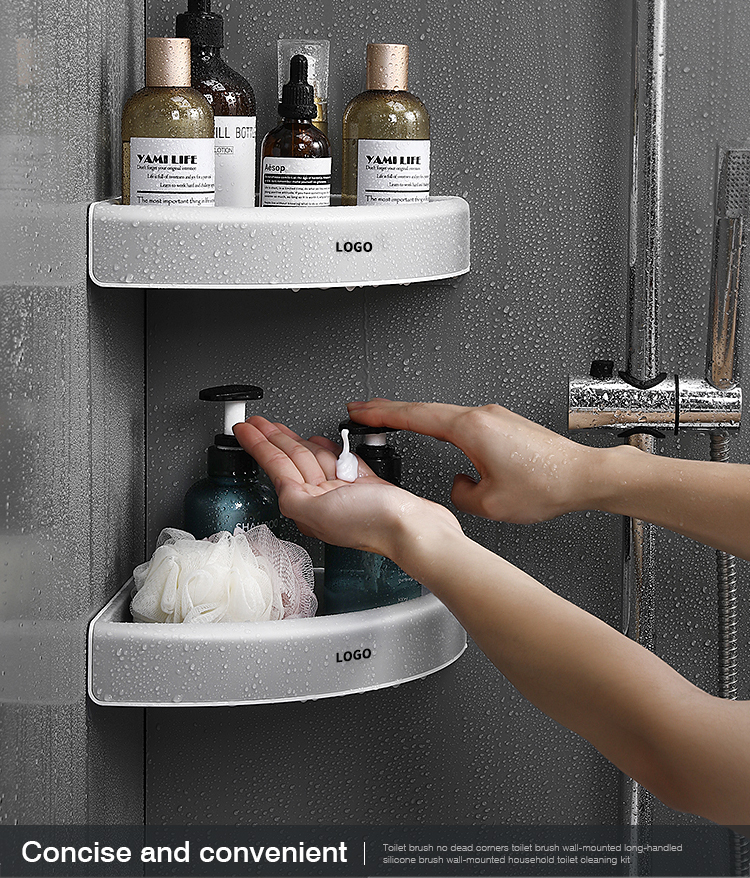 Wall Mounted Shower Shelf Rack Plastic Corner Storage Rack Bathroom Shelves