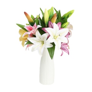 Flores Artificiales de Lirio de Tacto Real, 2 Cabezas, PVC Suave, Flor de Seda Sintética, para Ramo de Boda Boho, Centro de Mesa, Decoración del Hogar, <span class=keywords><strong>Rosa</strong></span> - Product Image 2