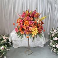 Bola Bunga Sutra Buatan Berkualitas Tinggi IFG 70cm, Dapat Didaur Ulang, Warna Oranye, Pink, dan Kuning untuk Dekorasi Centerpiece Meja Pernikahan