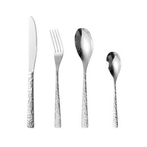 Juego de Cubiertos de Acero Inoxidable 304 con Diseño de Piedra, Acabado Pulido Espejo, para Restaurantes y Hoteles, Cuchillos para Carne y Tenedores, Modelo Red Gate Tower - Product Image 3