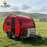 Mini caravane, caravane en forme de larme, petite caravane légère, mini caravane de camping, caravane de camping en plein air