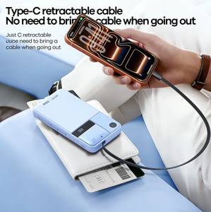 Power Bank <b>Type</b>-<b>C</b> Retractable <b>Cable</b> PD40 Fast Charging 10000mAh FP-123 FP-123 FP-123 FP-123 FP-123 FP-123 FP-123 FP-123 - Product Image 3
