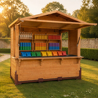 Kiosque pliant en bois pour stand alimentaire de Noël, utilisation événementielle ou en marché.