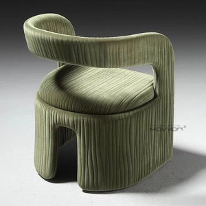 Italian Luxury <strong>Velvet</strong> Stool Creative Stripe Design Tufted Leisure <strong>Chair</strong> for Living Room Bedroom or Hotel Home Furniture - Product Image 4