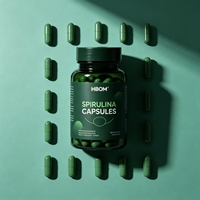 Capsules de spiruline en marque privée OEM 2000 mg, complément de spiruline avec protéines, fer et vitamine B12, végétalien, sans OGM