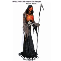 Décoration d'Halloween géante de Chine : Modèle de Grim Reaper motorisé et activé par capteur de mouvement, avec faucille, pour extérieur