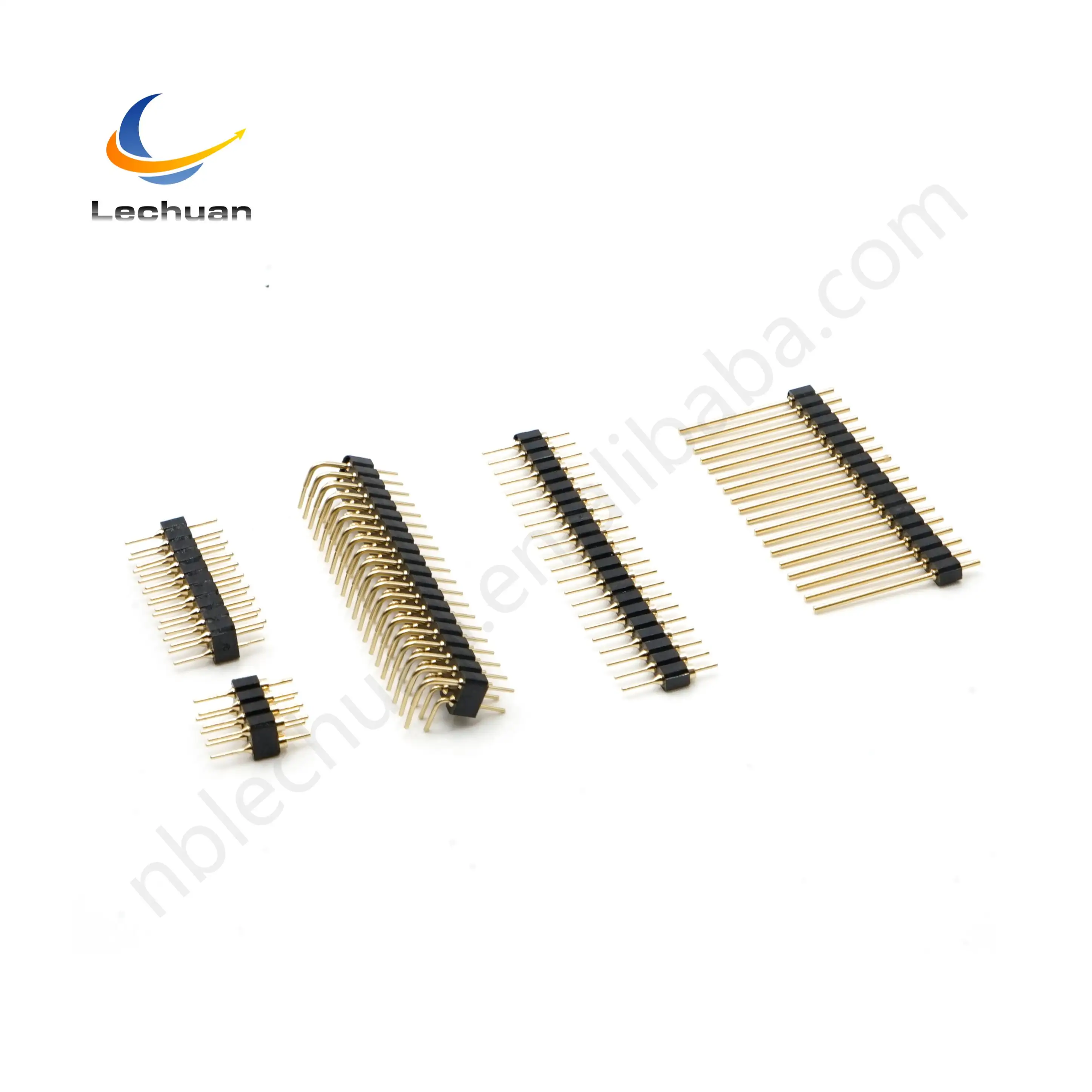 Machined pin header round pin dual row 2.54 1.27 2.0 2.54mm Pitch Straight Right angle SMT Pin length 12.76mm