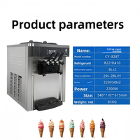 Machine à glace molle verticale à trois têtes et trois saveurs, en acier inoxydable 304, avec compresseur, garantie 1 an