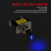 Interruptor de palanca eléctrico de alta resistencia de 12 mm SPST de 3 pines y 12 V para automóvil, RV, camión, con iluminación LED azul, roja y verde, de encendido/apagado, para carreras