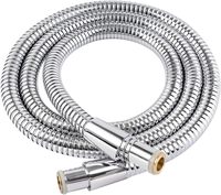 Tuyau de douche en acier inoxydable à grand diamètre extérieur de 16 mm certifié UK WRAS, pour pression d'eau faible, avec entrée de 10 mm, pour salle de bain