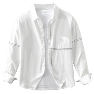 Camicia Minimalista da Uomo Moderna a Maniche Lunghe Casual per Affari e Uso Quotidiano Classica con Colletto Rovesciato Supporto OEM/ODM - Product Image 5