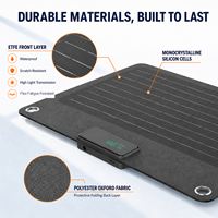 Chargeur solaire portable noir 40W IP67 étanche pliable 23% d'efficacité ports USB-C DC5525 pour camping en extérieur