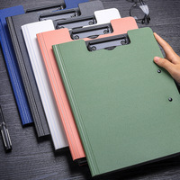 Carpeta de cuero de negocios multifuncional A4 para estudiantes, férula de archivo con patrón de bolsillo elegante, papel de prueba, Bloc de notas, tablero, archivo de Clip