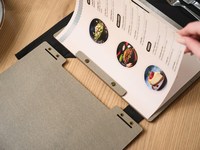 Porte-menu de restaurant élégant et personnalisé avec gravure, couverture de luxe, porte-menu de haute qualité, couverture rigide en contreplaqué, porte-menu en bois