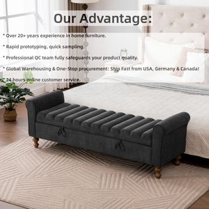 Banco de Almacenamiento Multifuncional Moderno y Duradero con Tapas Dobles y Cojín de Cama Otomano <span class=keywords><strong>para</strong></span> Muebles de Dormitorio - Product Image 5