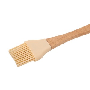 <b>Silicone</b> Kitchen Brush With Wooden Handle Food Grade <b>Baking</b> Tool Oven Safe Dishwasher Safe Earthy Yellow - Product Image 1