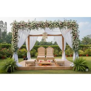Mandap para Bodas Indias, para Bodas de Destino y Matrimonios, Nuevo Juego de Sillas Metálicas Tradicionales y Elegantes Hechas a Mano - Product Image 3