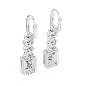Boucles d'oreilles en argent sterling avec diamants de laboratoire, bijoux de luxe modernes, clous d'oreilles étincelants de créateur pour mariage et soirée - Product Image 4