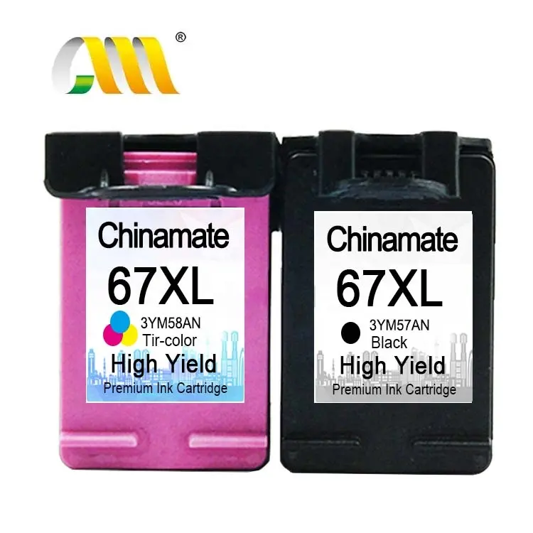 Ink Tank 67XL Cartucho De Tinta for HP Envy 6010e 6020e 6030e 6050 67 67XL Compatible Ink Cartridge Wholesale